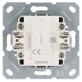 Выключатель двухклавишный проходной Jasmart G 10A, белый глянцевый