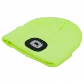 Шапка с фонариком 215х205х5 желтый (фонарь 66х50х15мм съемный; аккум. 3.7В/200mAh) 3 режима свечения