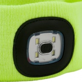 Шапка с фонариком 215х205х5 желтый (фонарь 66х50х15мм съемный; аккум. 3.7В/200mAh) 3 режима свечения