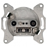 Розетка TV+FM Jasmart G d9.5мм проходная, белый глянцевый