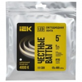 Светодиодная COB лента ИЭК 480LED 11Вт/м 4000К 24В IP20 5000х8мм (упаковка 5 м)