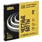 Светодиодная неоновая термостойкая лента ИЭК SMD2835 120Led/m 8W/m 24V IP67 3000K 13mm (уп. 5м)