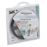 Лента светодиодная ИЭК LED LSR 2835 NW 60Led/m 6W/m 4000K 24V IP20 белый 8mm (уп. 5м)