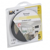 Лента светодиодная ИЭК LED LSR 2835 WW 120Led/m 12W/m 3000K 24V IP20 теплый белый 8mm (уп. 5м)
