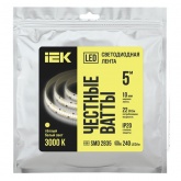 Лента светодиодная ИЭК LED 2835 240Led/m 22W/m 3000K 24V IP20 теплый белый 10mm (уп. 5м)