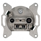 Розетка TV+FM+SAT Jasmart G d9.5мм проходная, белый глянцевый