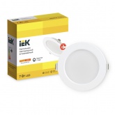 Светильник светодиодный ИЭК LED ДВО 1611 7Вт 3000К 380Lm IP20 круг белый d70/D95x35mm