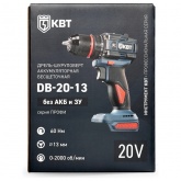 Дрель-шуруповерт КВТ DB-20-13 без АКБ и ЗУ Профи с максимальным размером оснастки до 13 мм