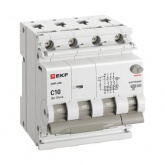 Дифавтомат EKF PROxima АВДТ-63N 3P+N 10А 30мА характеристика C тип А трехфазный электронный 6кА (дифференциальный автомат, АВДТ)