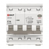 Дифавтомат EKF PROxima АВДТ-63N 3P+N 16А 30мА характеристика C тип А трехфазный электронный 6кА (дифференциальный автомат, АВДТ)