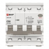 Дифавтомат EKF PROxima АВДТ-63N 3P+N 50А 30мА характеристика C тип А трехфазный электронный 6кА (дифференциальный автомат, АВДТ)
