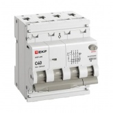 Дифавтомат EKF PROxima АВДТ-63N 3P+N 40А 100мА характеристика C тип А трехфазный электронный 6кА (дифференциальный автомат, АВДТ)