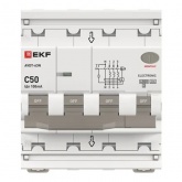 Дифавтомат EKF PROxima АВДТ-63N 3P+N 50А 100мА характеристика C тип А трехфазный электронный 6кА (дифференциальный автомат, АВДТ)