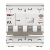 Дифавтомат EKF PROxima АВДТ-63N 3P+N 50А 300мА характеристика C тип А трехфазный электронный 6кА (дифференциальный автомат, АВДТ)