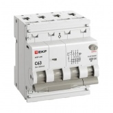 Дифавтомат EKF PROxima АВДТ-63N 3P+N 63А 300мА характеристика C тип А трехфазный электронный 6кА (дифференциальный автомат, АВДТ)