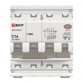 Дифавтомат EKF PROxima АВДТ-63N (S) 3P+N C16А 100мА тип АС трехфазный селективный электронный 6кА (дифференциальный автомат, АВДТ)