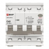 Дифавтомат EKF PROxima АВДТ-63N (S) 3P+N C40А 100мА тип АС трехфазный селективный электронный 6кА (дифференциальный автомат, АВДТ)