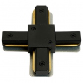 Коннектор Feron LD1018 Х-образный для шинопровода, черный, для CAB1007