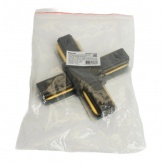 Коннектор Feron LD1018 Х-образный для шинопровода, черный, для CAB1007