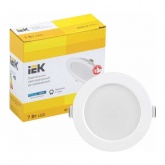 Светильник светодиодный ИЭК LED ДВО 1611 7Вт 4000К 380Lm IP20 круг белый d70/D95x35mm