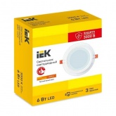 Светильник светодиодный ИЭК LED ДВО 1620 6Вт 3000К 480Lm IP20 со стеклом круг d75/D96x37mm