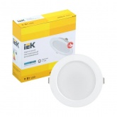 Светильник светодиодный ИЭК LED ДВО 1612 9Вт 4000К 620Lm IP20 круг белый d90/D118x35mm