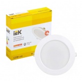 Светильник светодиодный ИЭК LED ДВО 1613 12Вт 3000К 860Lm IP20 круг белый d110/D145x35mm