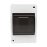 Щиток настенный DKC FRAME 4 модуля с тонированной дверцей IP40 белый