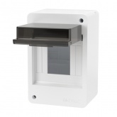 Щиток настенный DKC FRAME 4 модуля с тонированной дверцей IP40 белый