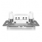 Механизм выключателя 2-клавишного EKF с подсветкой 10А Эпика белый