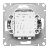 Механизм переключателя 2-клавишного EKF 10А Эпика белый