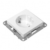 Механизм розетки EKF 2P+E 16А с защитными шторками Эпика белый