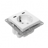 Механизм розетки EKF 2P+E 16А с USB-C - 2шт со шторками Эпика белый