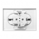 Двойная розетка EKF 2х2P+E 16А с рамкой Эпика белый