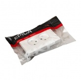 Двойная розетка EKF без заземления 2х2P 16А с защитными шторками с рамкой Эпика белый