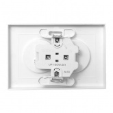 Двойная розетка EKF без заземления 2х2P 16А с защитными шторками с рамкой Эпика белый