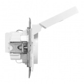 Механизм розетки EKF 2P+E 16А с защитными шторками с крышкой IP44 Эпика белый