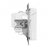 Механизм розетки EKF 2P+E 16А с защитными шторками с крышкой IP44 Эпика белый