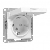 Механизм розетки EKF 2P+E 16А с защитными шторками с крышкой IP44 Эпика белый