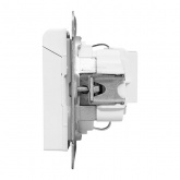 Механизм розетки EKF 2P+E 16А с защитными шторками с крышкой IP44 Эпика белый