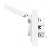 Двойная розетка EKF 2х2P+E 16А с защитными шторками с крышкой с рамкой IP44 Эпика белый