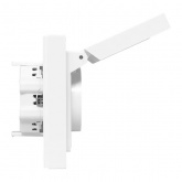 Двойная розетка EKF 2х2P+E 16А с защитными шторками с крышкой с рамкой IP44 Эпика белый