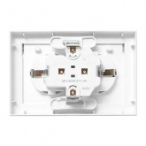 Двойная розетка EKF 2х2P+E 16А с защитными шторками с крышкой с рамкой IP44 Эпика белый