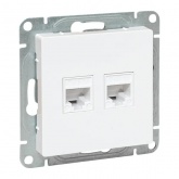 Механизм двойной компьютерной розетки EKF RJ45 кат.5 Эпика белый