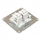 Механизм двойной компьютерной розетки EKF RJ45 кат.5 Эпика белый
