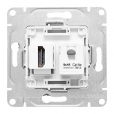 Механизм розетки EKF HDMI+RJ45 (cat5) Эпика белый