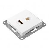 Механизм розетки EKF HDMI+RJ45 (cat5) Эпика белый