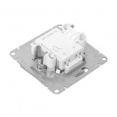 Механизм выключателя 1-клавишного EKF с подсветкой 10А Эпика алюминий