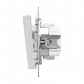 Механизм выключателя 2-клавишного EKF 10А Эпика алюминий