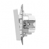 Механизм выключателя 2-клавишного EKF с подсветкой 10А Эпика алюминий